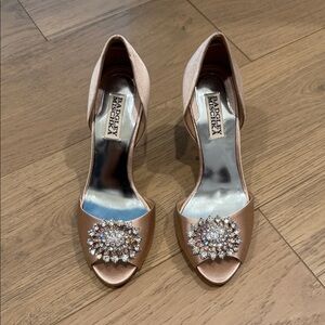 Badgley Mischka Women's Peep-Toe Heels - Rose Gold